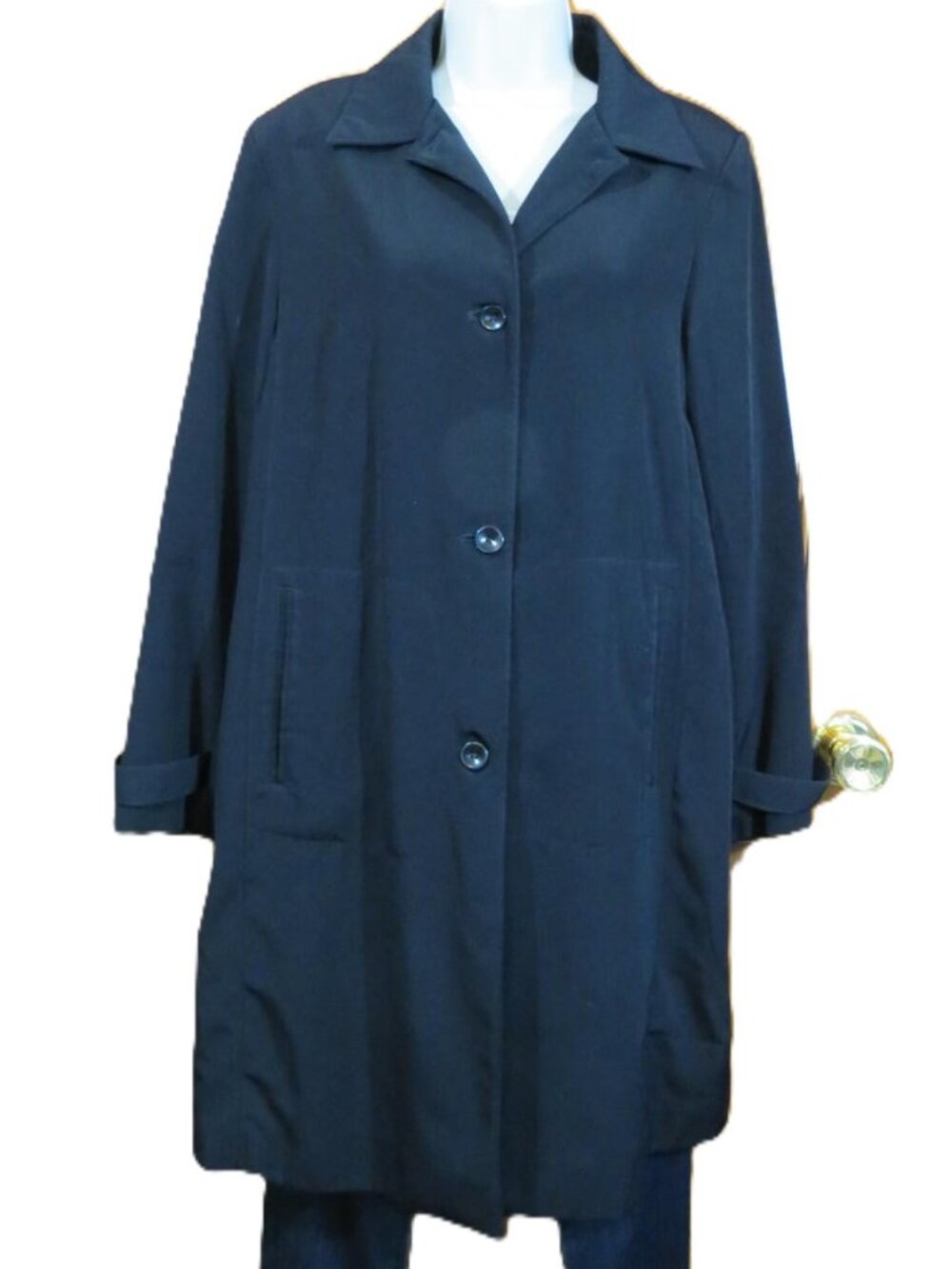 Anne Klein II Black Blazer Coat Women's Button Front Career Lined Medium